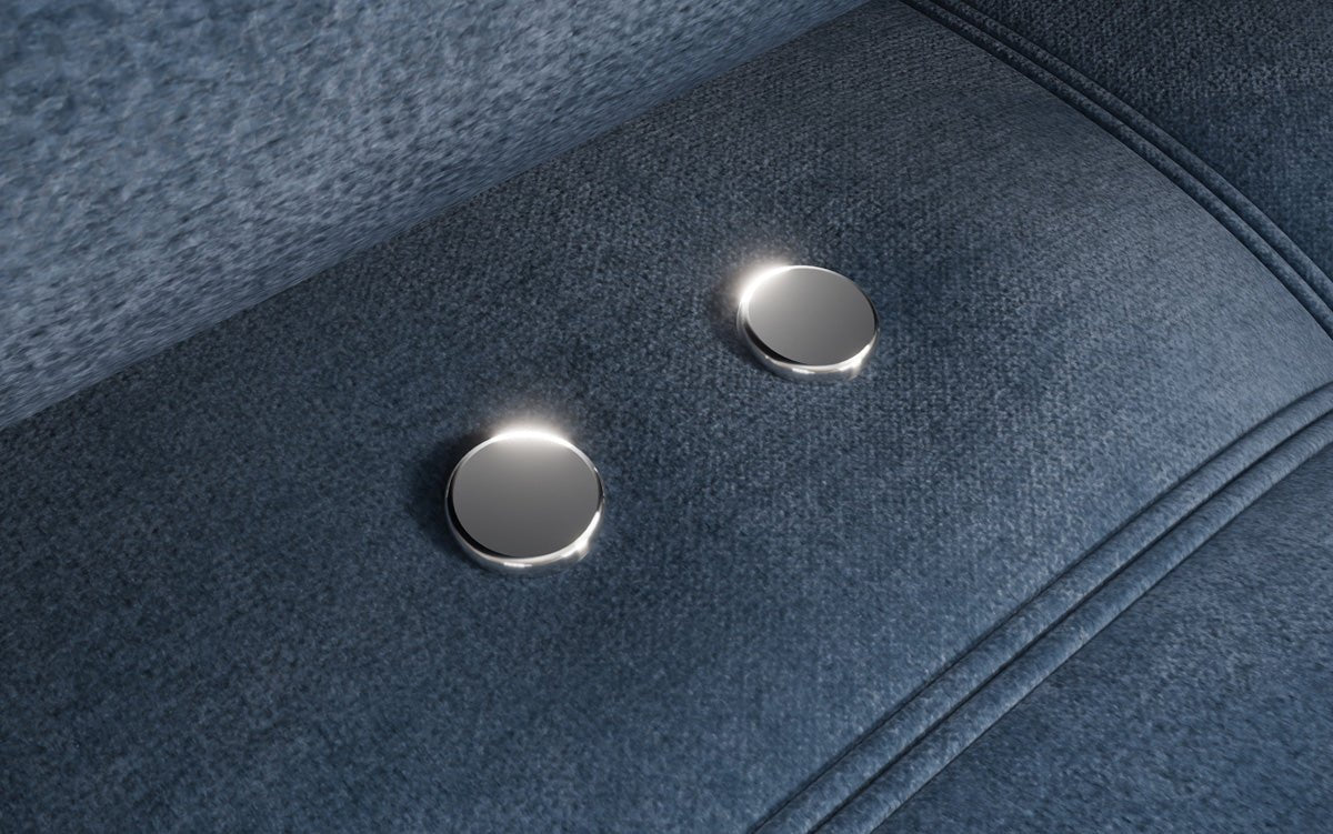 Designer Sofa Sydney L Samt mit elektrischer Schlaffunktion