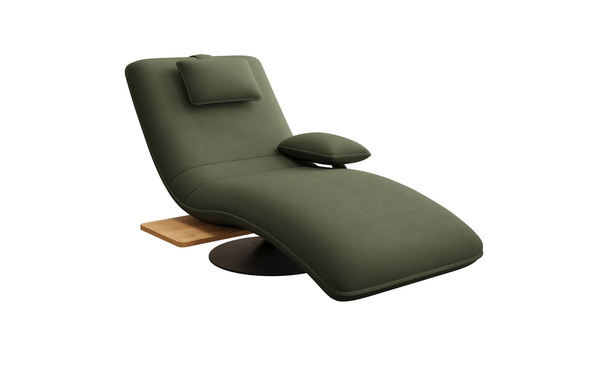 Designer Relax-Liege Velor Stoff mit Drehfunktion und Beistelltisch