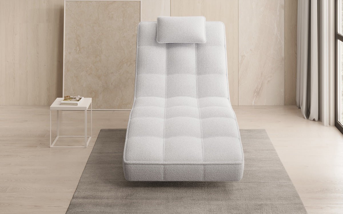 Designer Relax-Liege Livara Bouclé mit Drehfunktion
