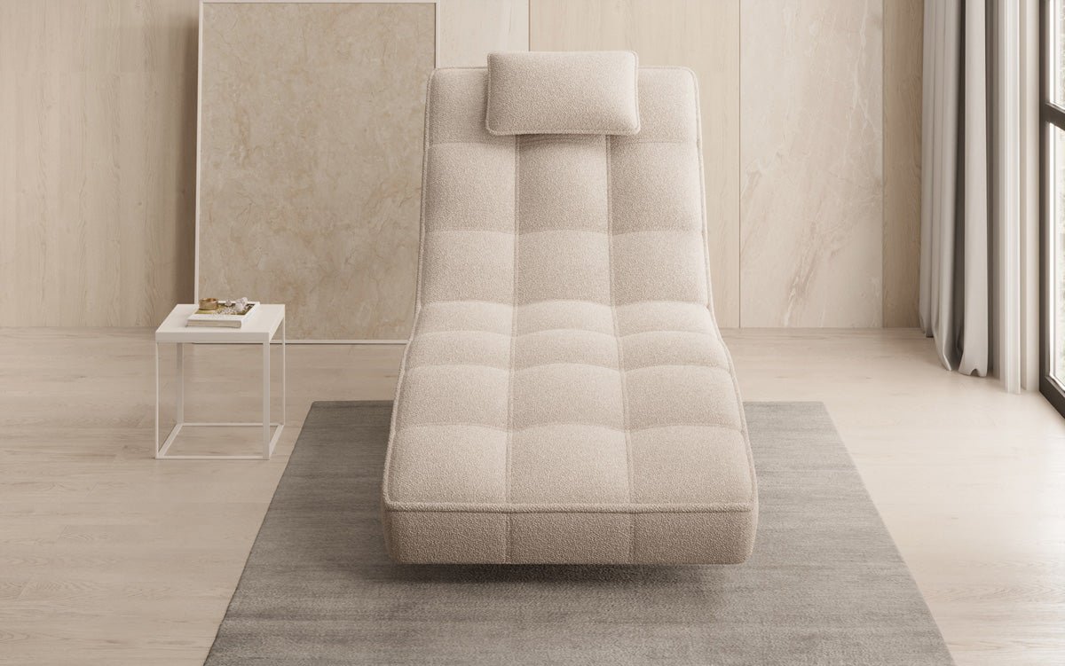 Designer Relax-Liege Livara Bouclé mit Drehfunktion