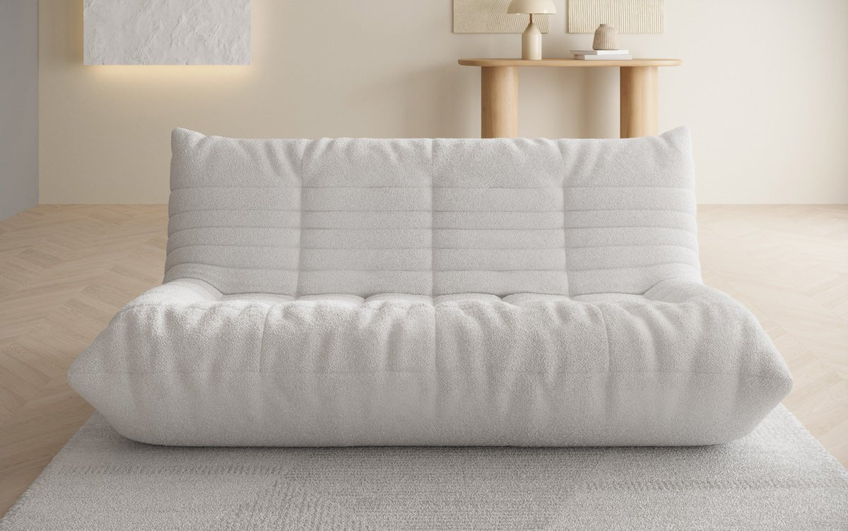 Designer 3 Sitzer Sofa Calmo in Teddy Bouclé