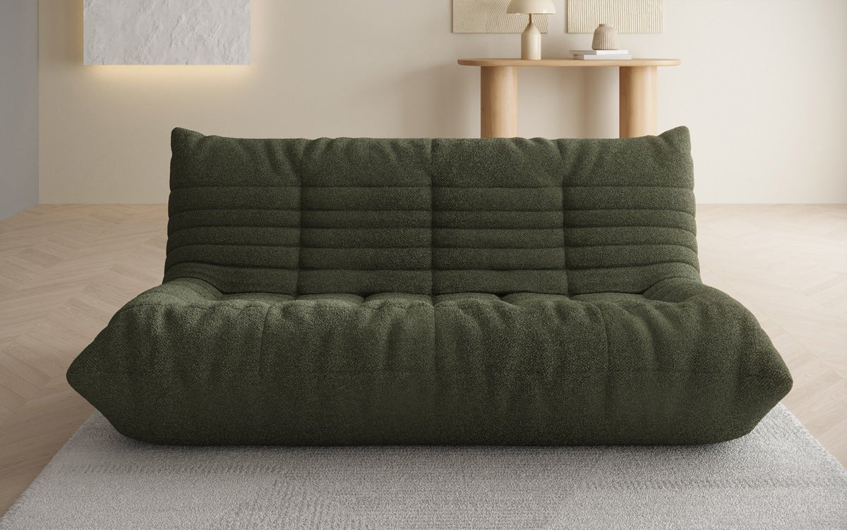 Designer 3 Sitzer Sofa Calmo in Teddy Bouclé