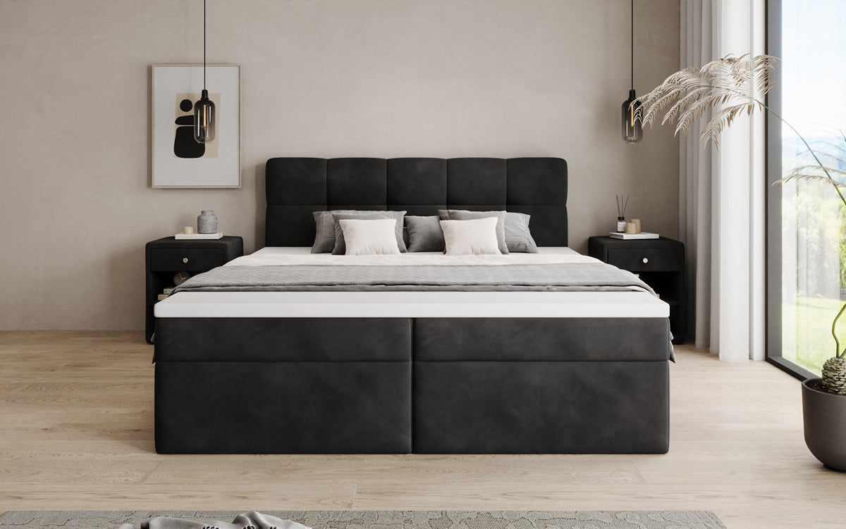 Boxspringbett Cozy II Samt mit Stauraum
