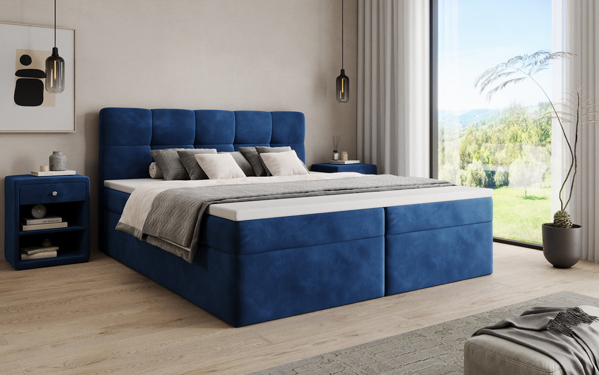 Boxspringbett Cozy II Samt mit Stauraum