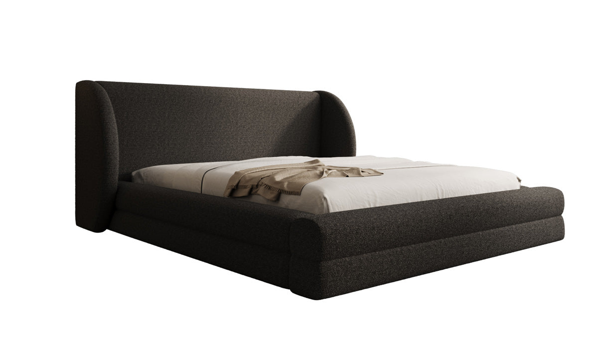 Designer Polsterbett Liv in Teddy Bouclé mit Stauraum