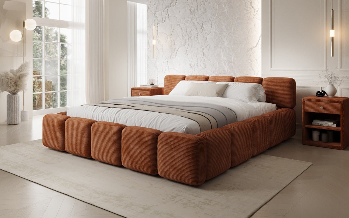 Designer Polsterbett Giulia Cord mit Stauraum