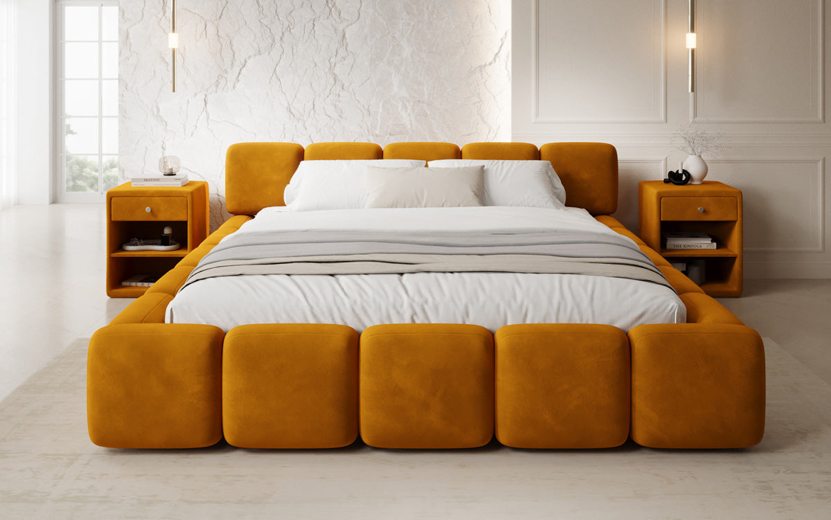 Designer Polsterbett Giulia Samt mit Stauraum