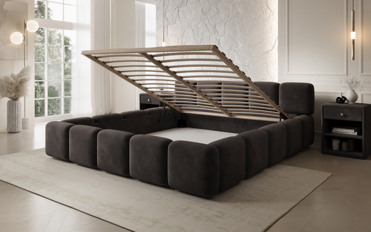 Designer Polsterbett Giulia Samt mit Stauraum