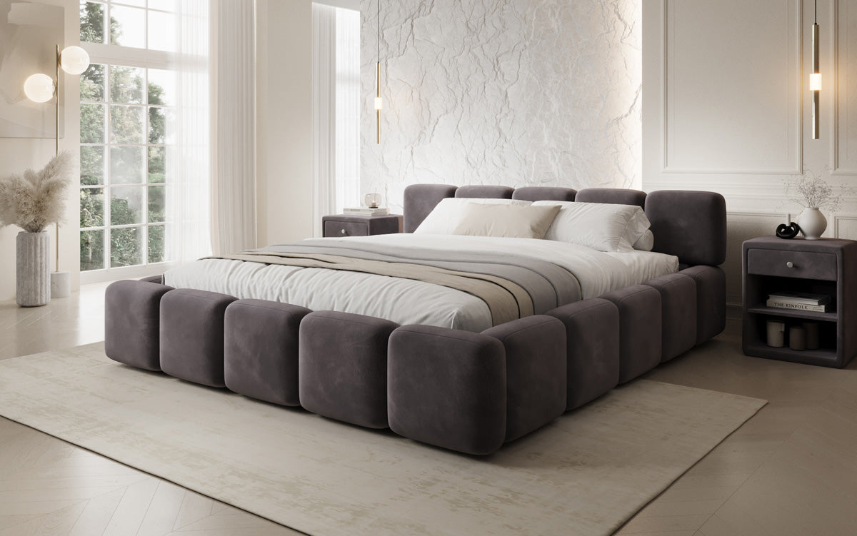 Designer Polsterbett Giulia Samt mit Stauraum