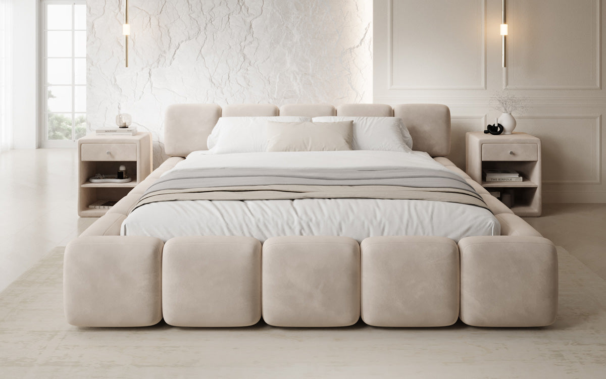 Designer Polsterbett Giulia Samt mit Stauraum