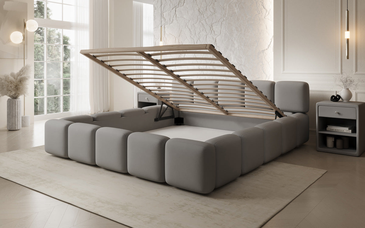 Designer Polsterbett Giulia Stoff mit Stauraum