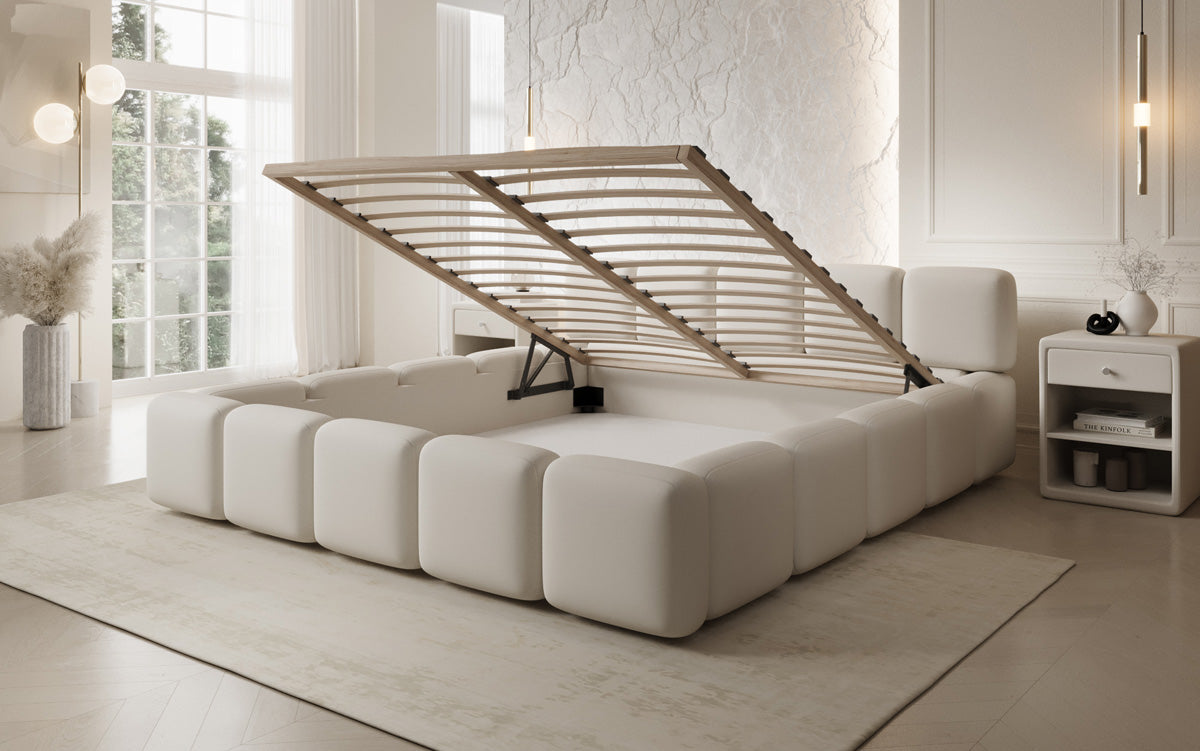 Designer Polsterbett Giulia Stoff mit Stauraum
