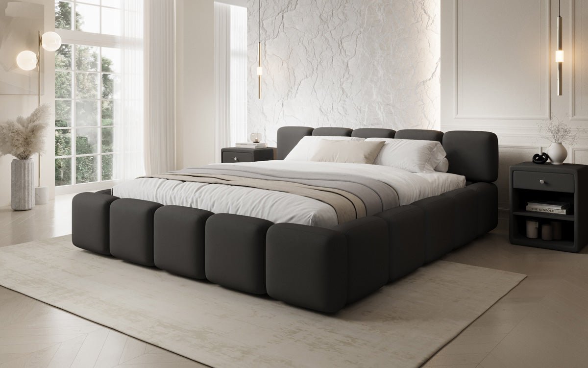 Designer Polsterbett Giulia Stoff mit Stauraum