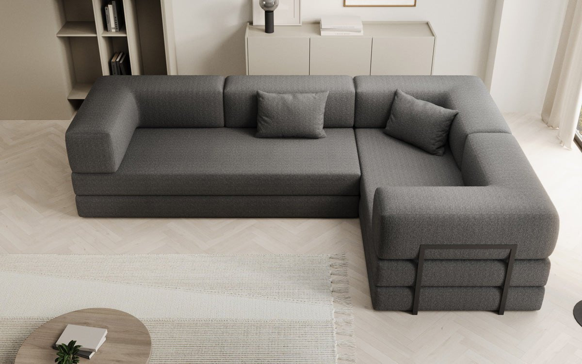 Designer Sofa Lazy L geschlossen in Bouclé