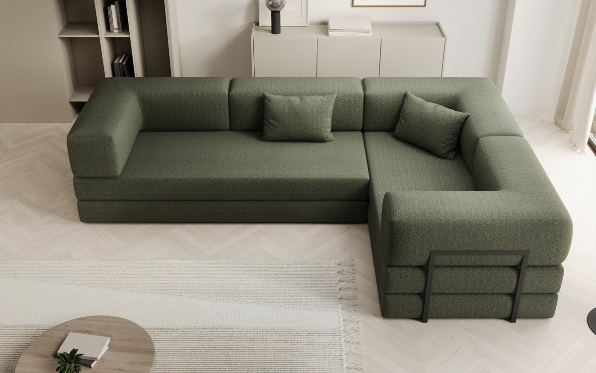 Designer Sofa Lazy L geschlossen in Bouclé
