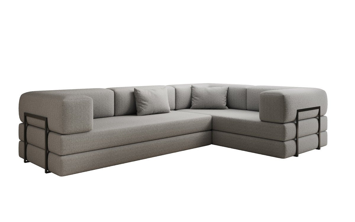 Designer Sofa Lazy L geschlossen in Bouclé