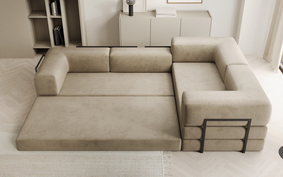 Designer Sofa Lazy L geschlossen in Samt