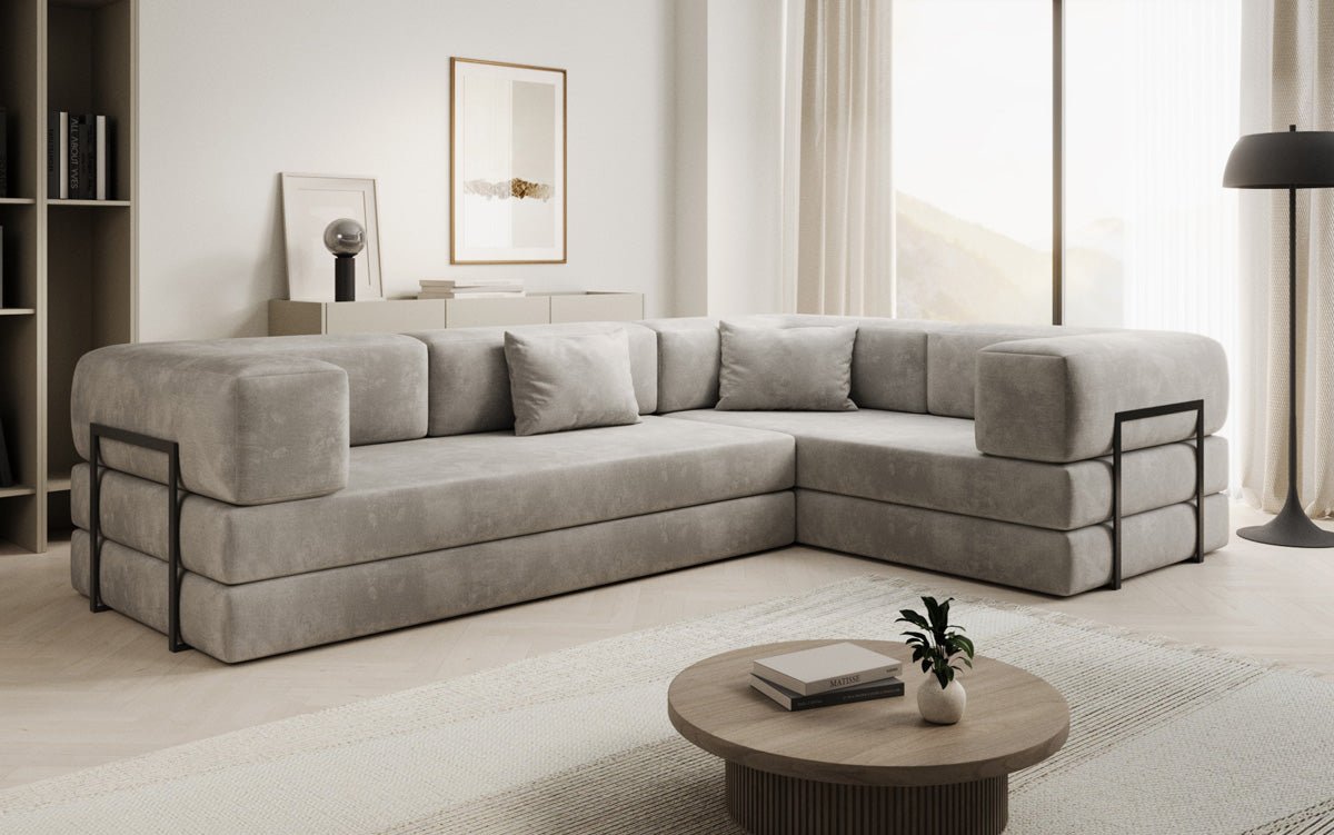 Designer Sofa Lazy L geschlossen in Samt