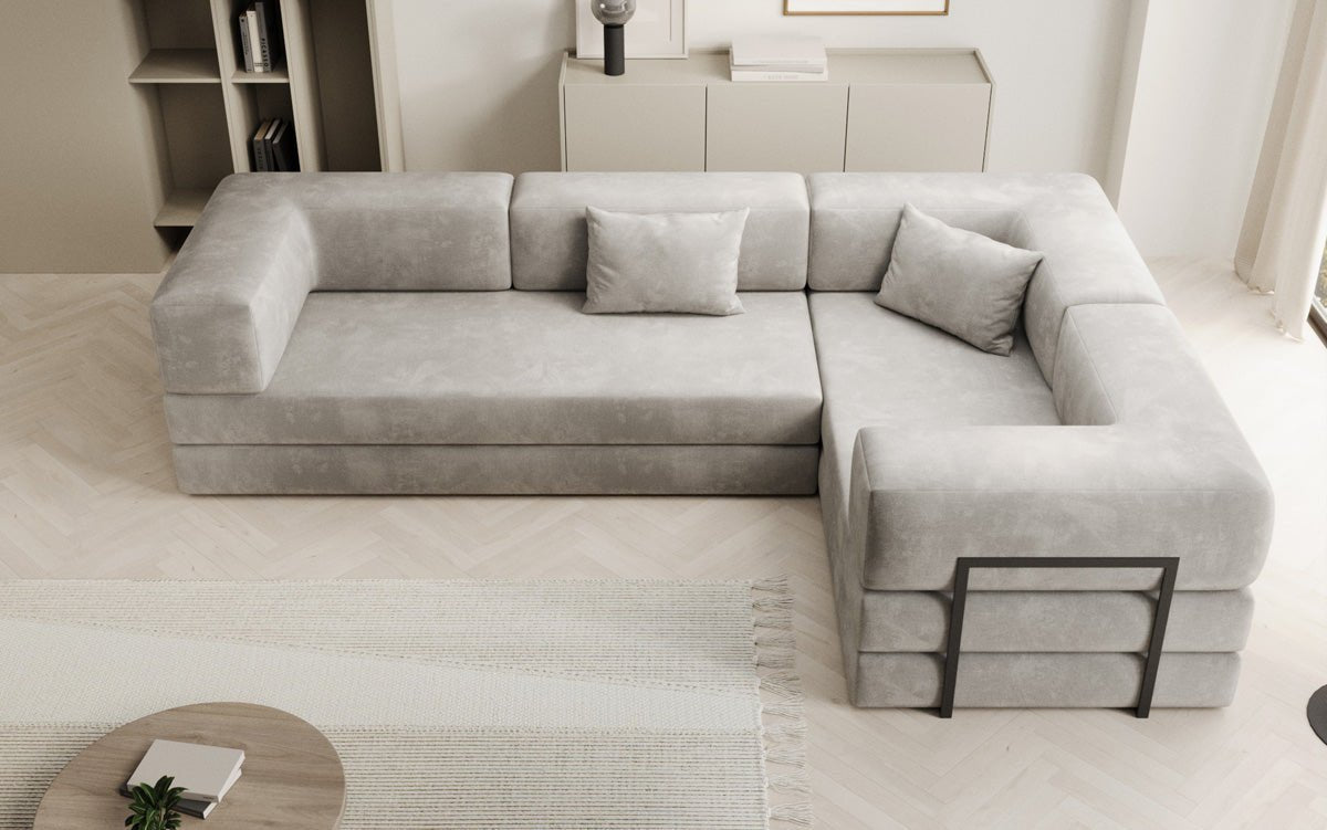Designer Sofa Lazy L geschlossen in Samt