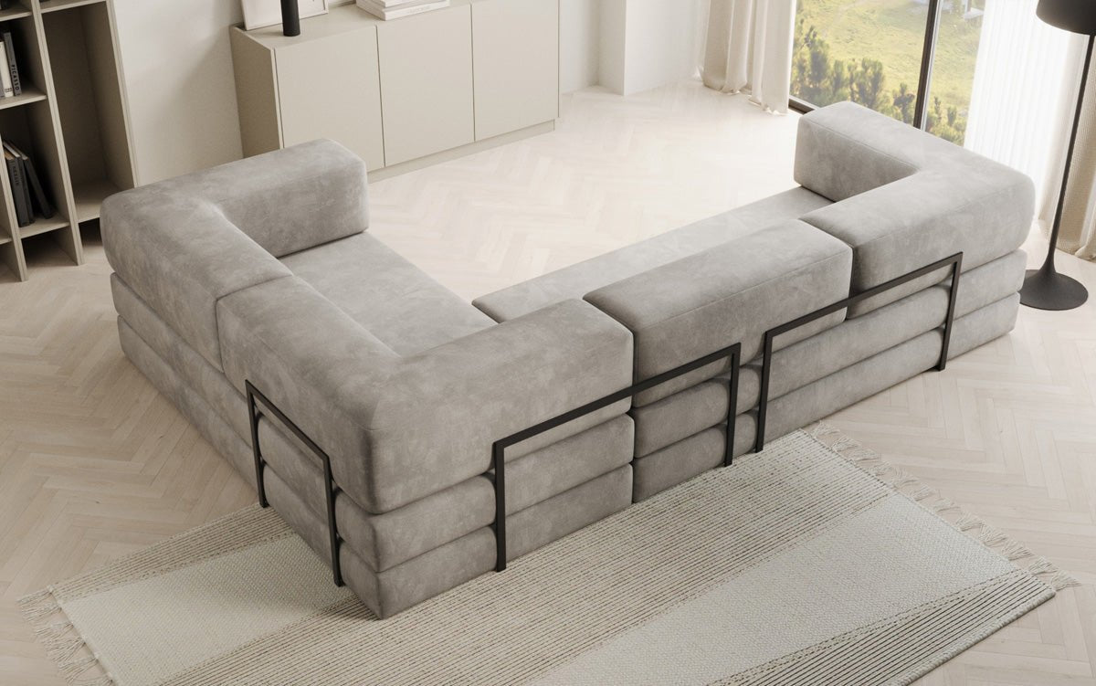 Designer Sofa Lazy L geschlossen in Samt