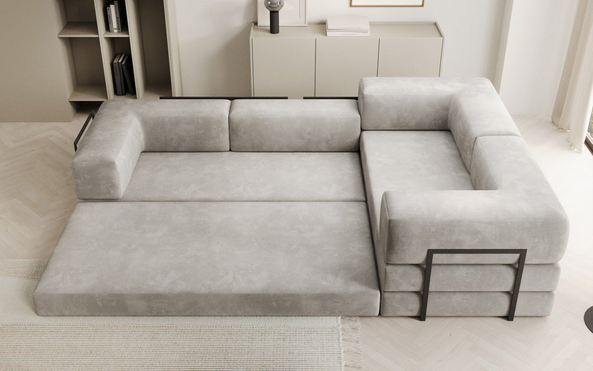 Designer Sofa Lazy L geschlossen in Samt