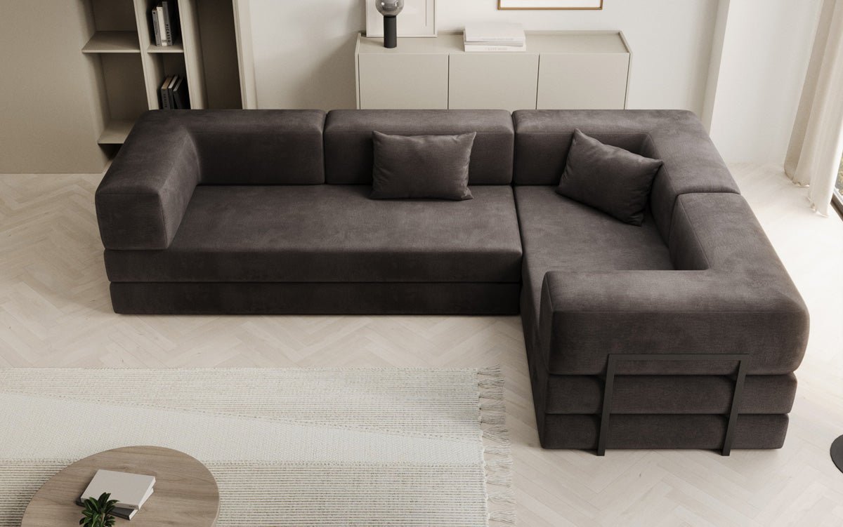 Designer Sofa Lazy L geschlossen in Samt