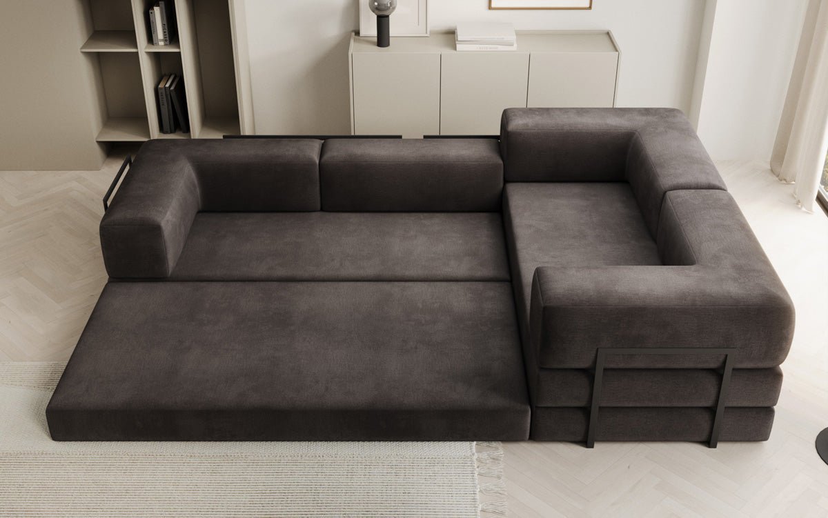 Designer Sofa Lazy L geschlossen in Samt