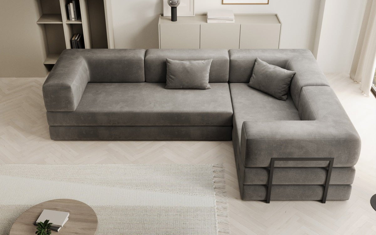 Designer Sofa Lazy L geschlossen in Samt