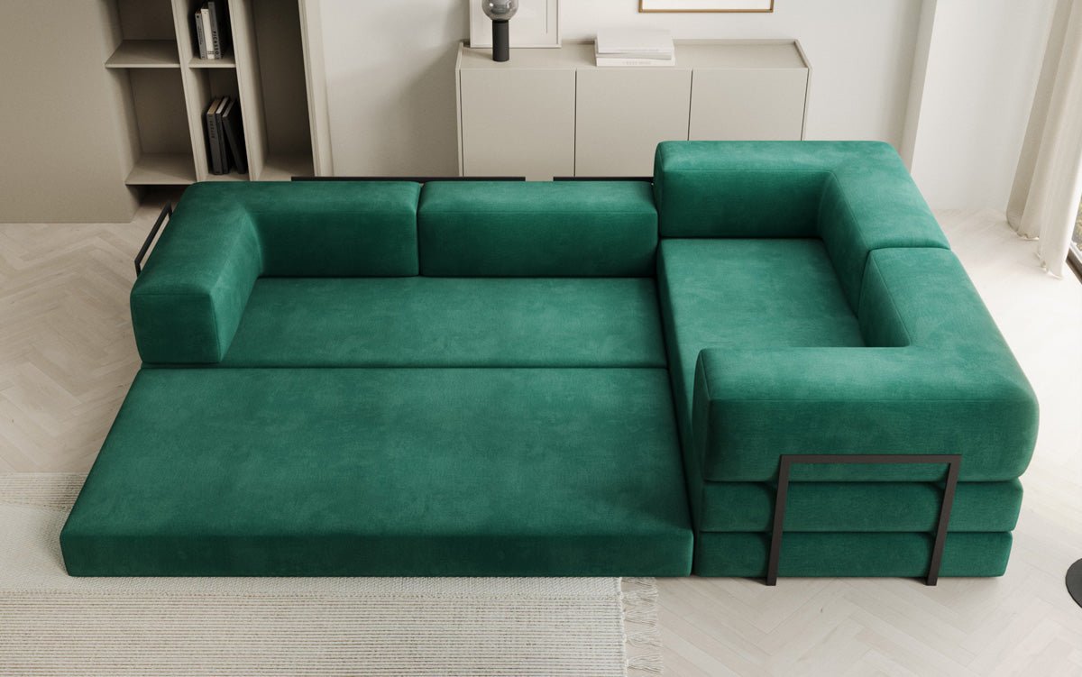 Designer Sofa Lazy L geschlossen in Samt