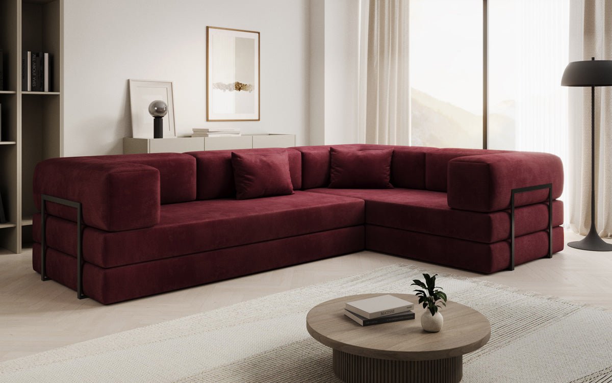 Designer Sofa Lazy L geschlossen in Samt