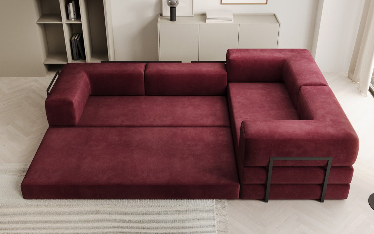 Designer Sofa Lazy L geschlossen in Samt