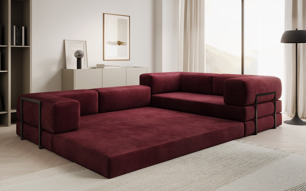 Designer Sofa Lazy L geschlossen in Samt