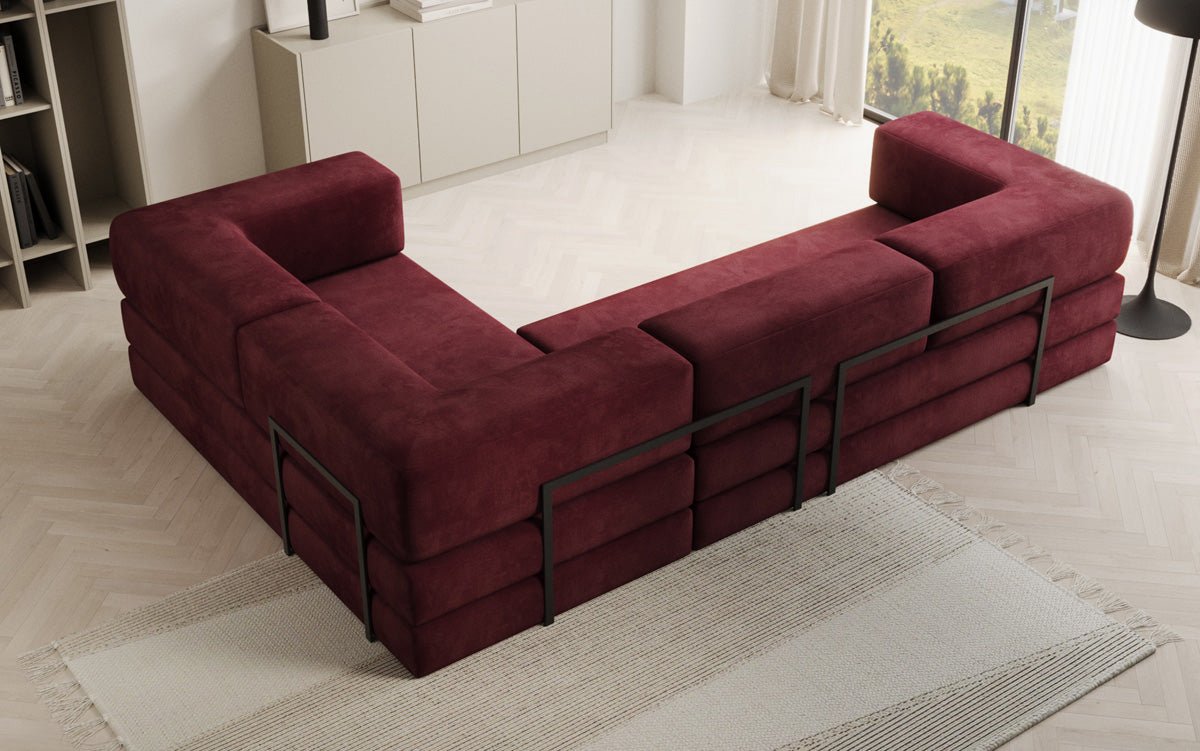Designer Sofa Lazy L geschlossen in Samt