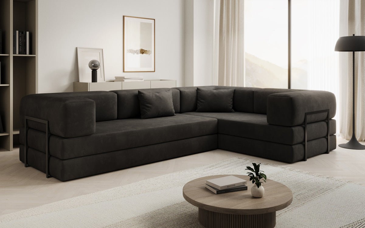 Designer Sofa Lazy L geschlossen in Samt