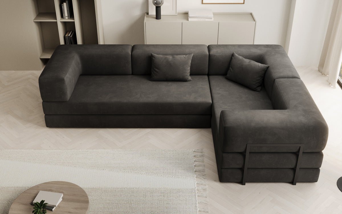 Designer Sofa Lazy L geschlossen in Samt