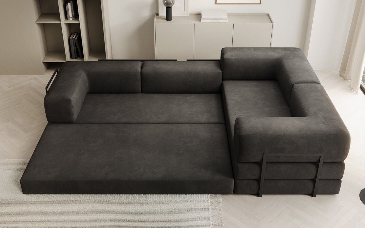 Designer Sofa Lazy L geschlossen in Samt