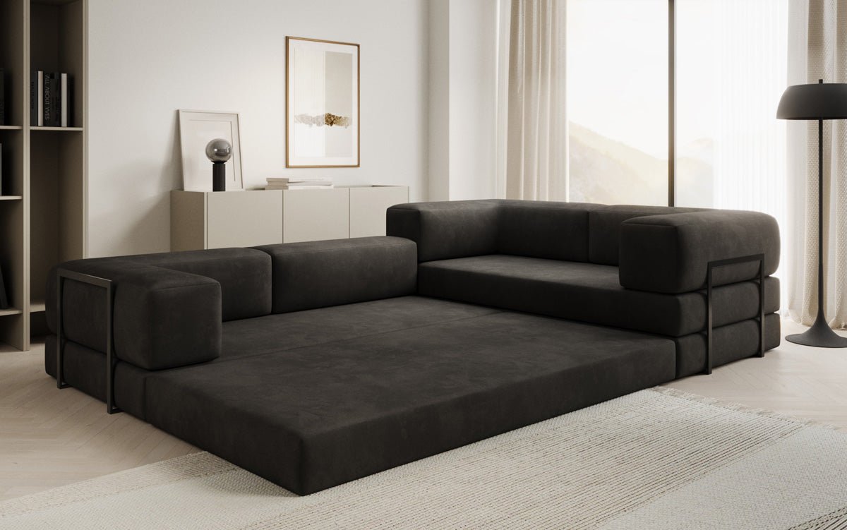 Designer Sofa Lazy L geschlossen in Samt