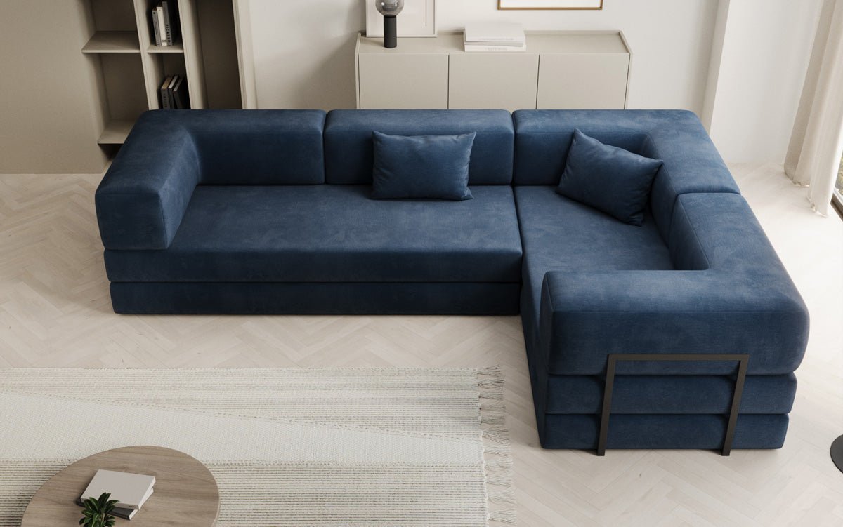 Designer Sofa Lazy L geschlossen in Samt