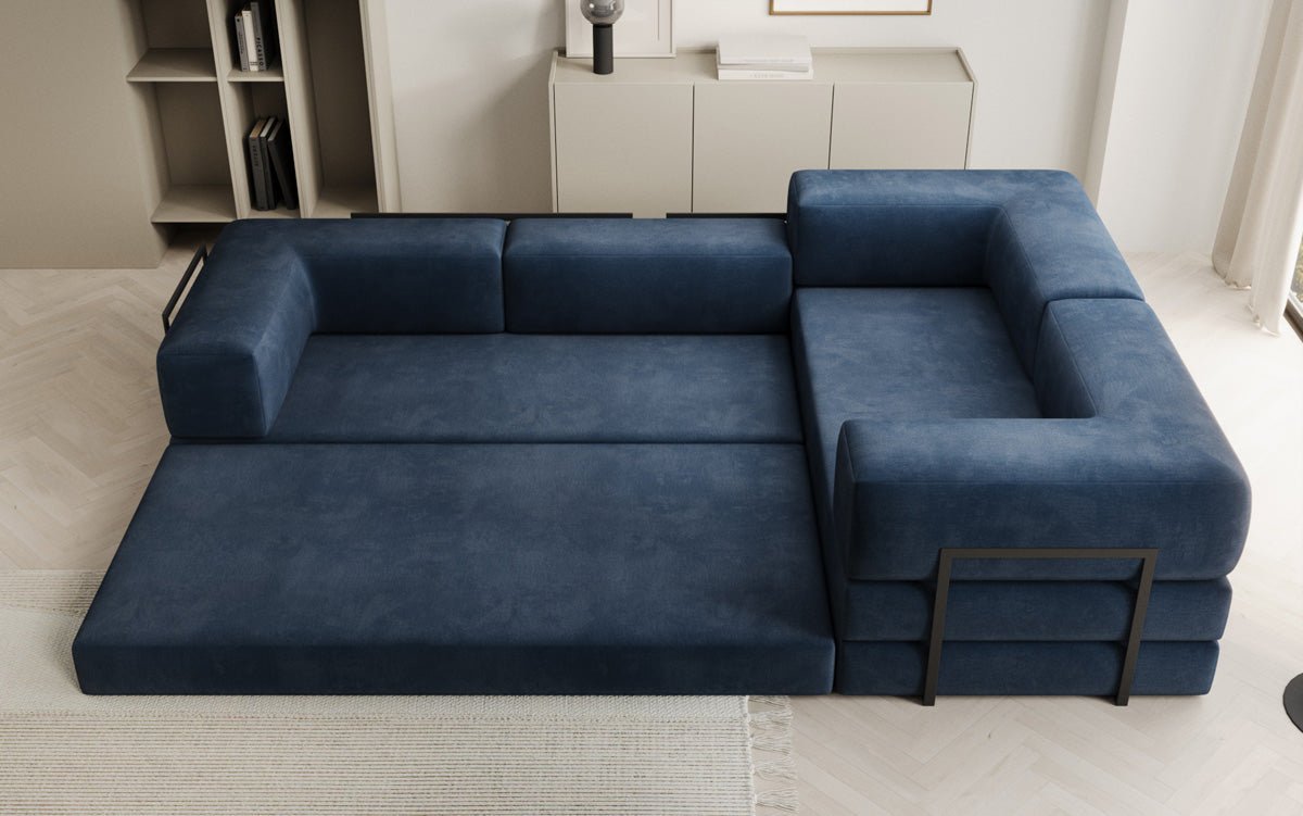 Designer Sofa Lazy L geschlossen in Samt