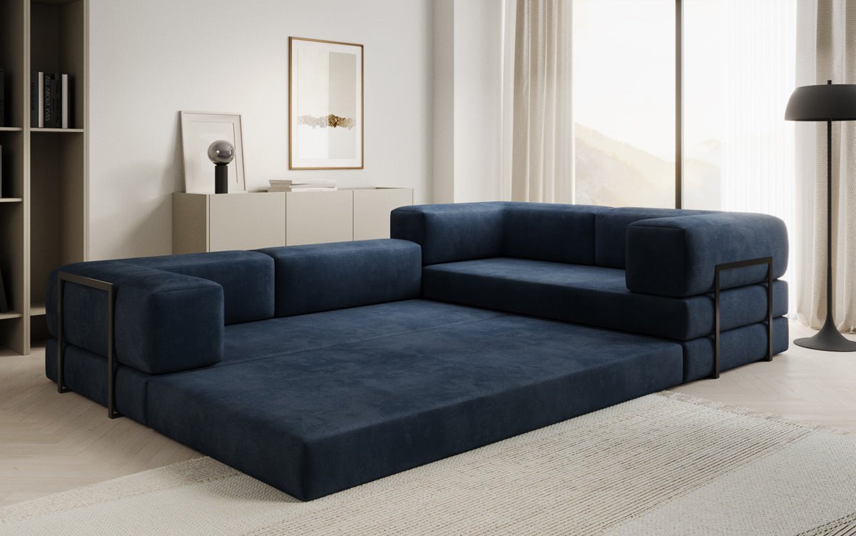 Designer Sofa Lazy L geschlossen in Samt