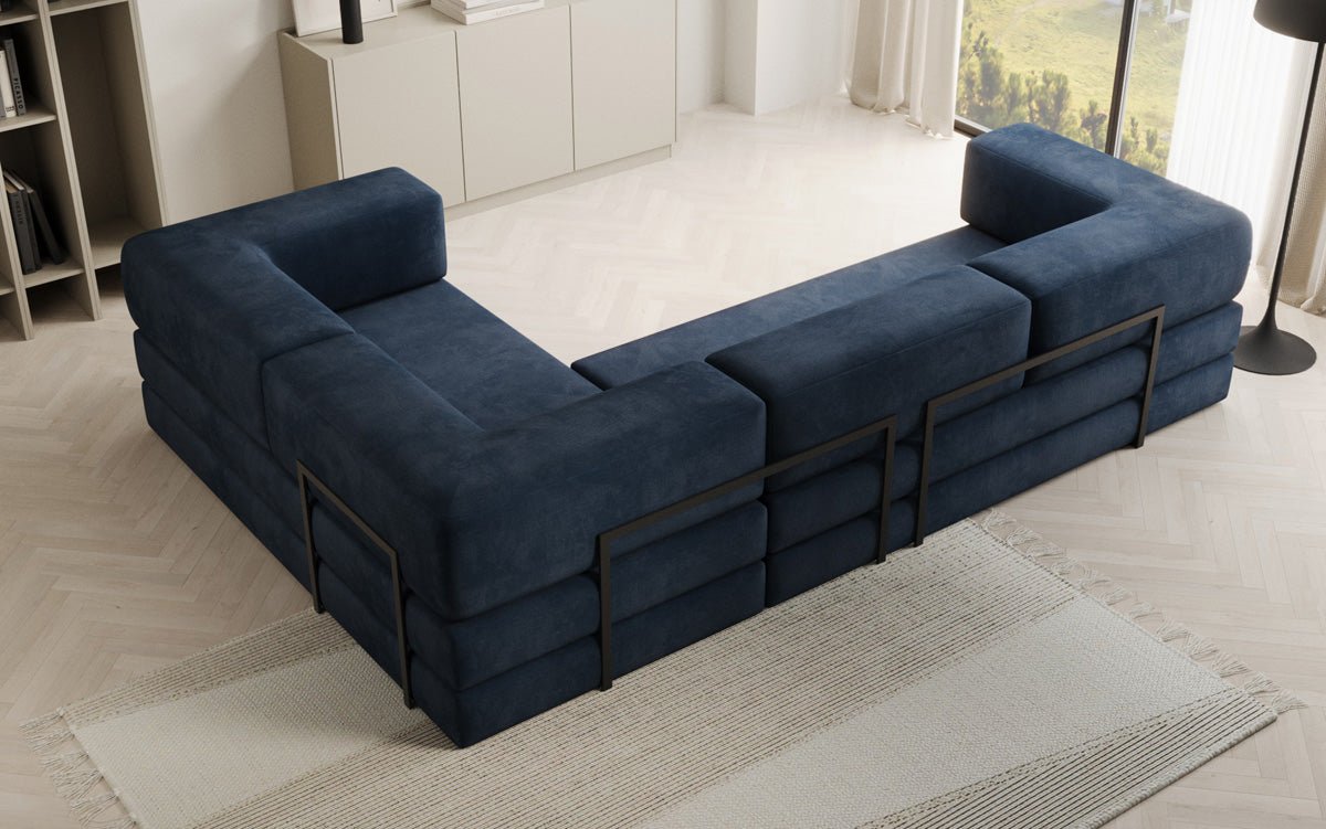 Designer Sofa Lazy L geschlossen in Samt