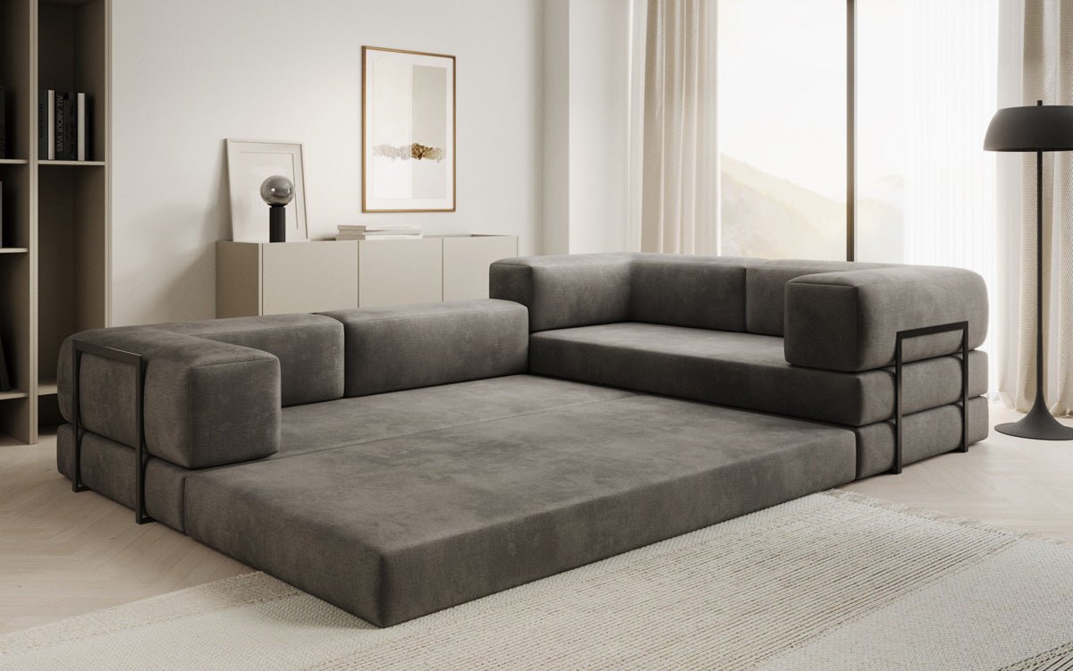 Designer Sofa Lazy L geschlossen in Samt