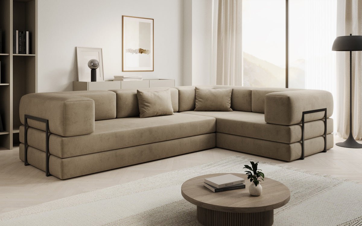 Designer Sofa Lazy L geschlossen in Samt