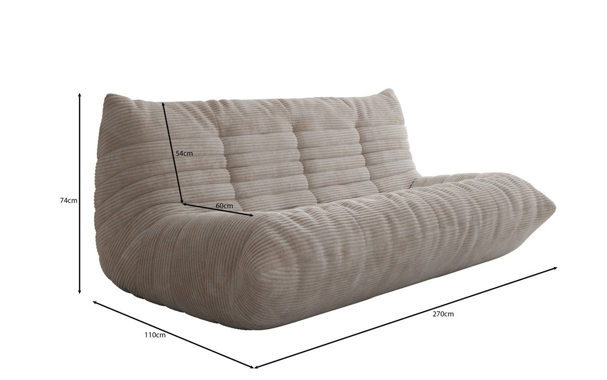 Designer 3 Sitzer Sofa Calmo in Cord