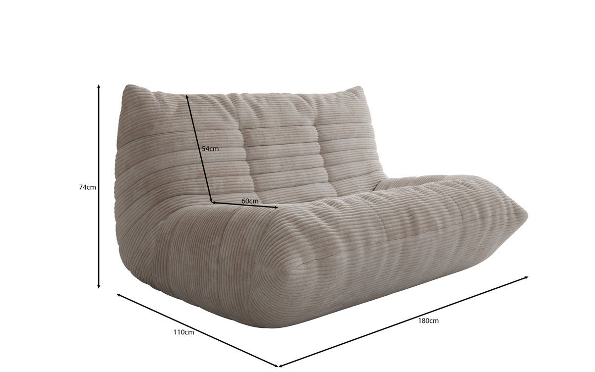 Designer 2 Sitzer Sofa Calmo in Cord