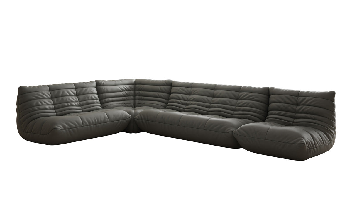 Designer Sofa Wohnlandschaft Calmo in Echtleder