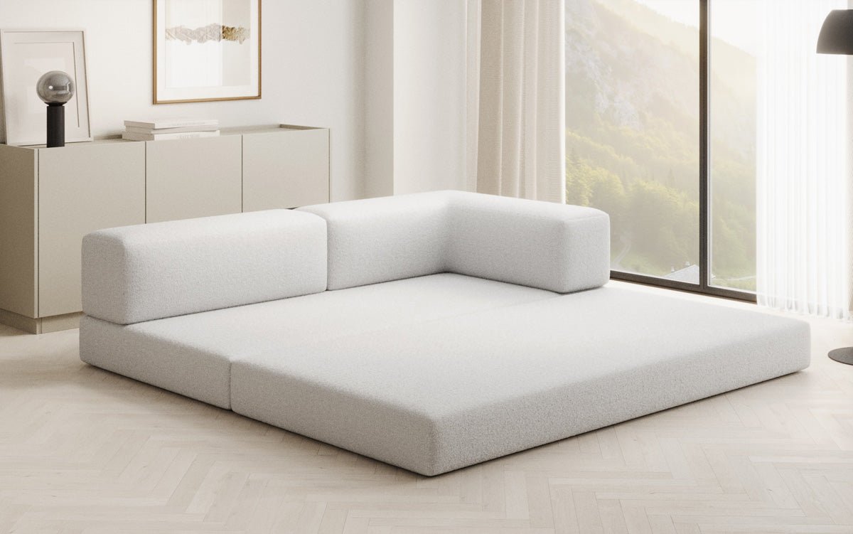 Designer Sofa/Chaise Longue Lazy in Bouclé