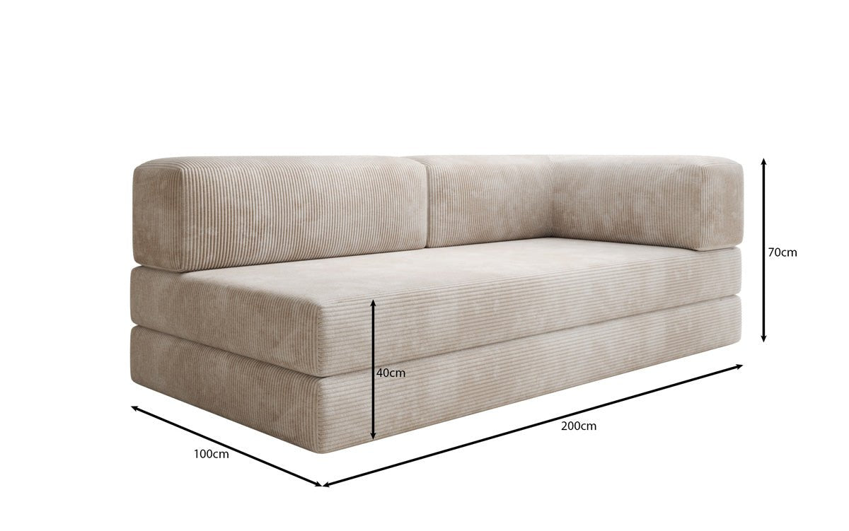 Designer Sofa/Chaise Longue Lazy in Cord