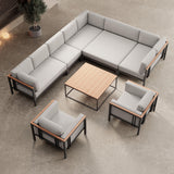 Euphoria – Ecklounge & 2 Loungesessel mit Tisch aus Aluminium | Aevora™ Kollektion