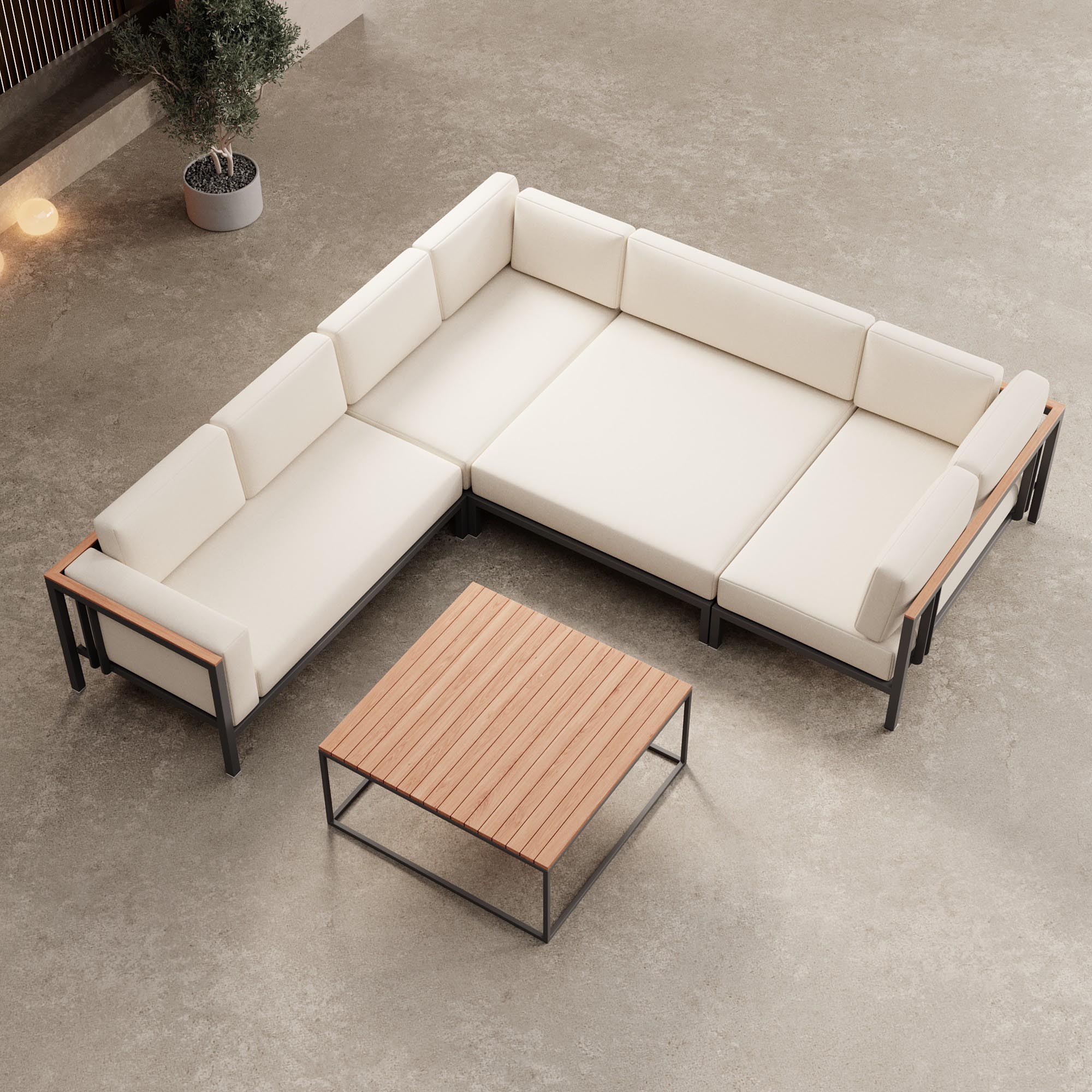 Euphoria – Ecklounge & Tisch aus Aluminium | Aevora™ Kollektion